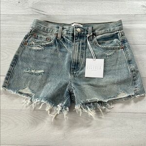 NWT Pistola Nova Relaxed High Rise Cut Off Denim Jean Shorts Size 26 Bowery Wash